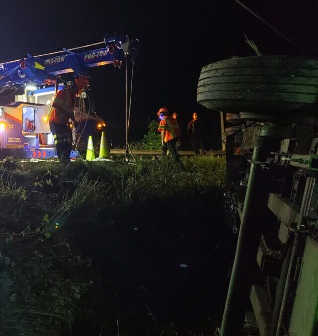 Hydraulic Fluid Cleanup from Tipped Woodchipper