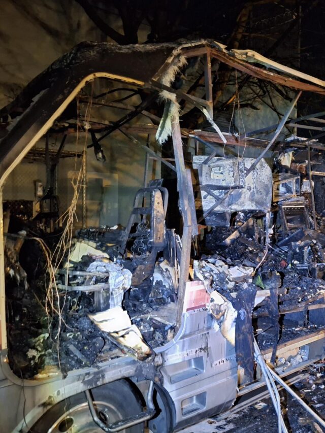 Burnt Out Motorhome in Seattle, WA